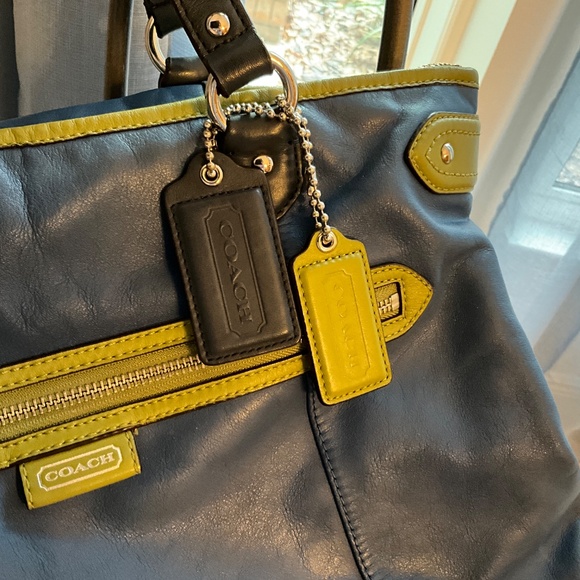 Coach shoulder bag blue/green - double coach tags - Picture 10 of 14